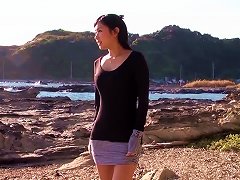 Two Dudes Walk The Beach And Come Across A Girl To Share Porn Videos